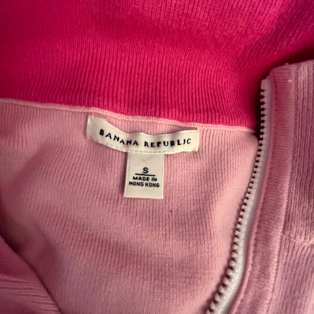 Vintage Retro Banana Republic Zip-up Sweatshirt Pink two tone Small - Picture 5 of 8